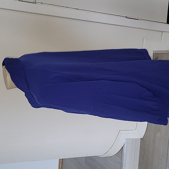 Chico's Button Front Jacket Collared 3/4 Sleeve Pockets Blue 3XL contemporary - Picture 5 of 7